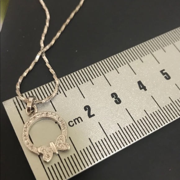 Butterfly Paved CZ 18k Platinum Plated  Necklace - Picture 4 of 7